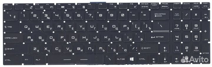 Клавиатура MSI GE73VR с белой подсветкой, OEM