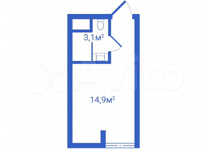 Апартамент (студия), 18 м²