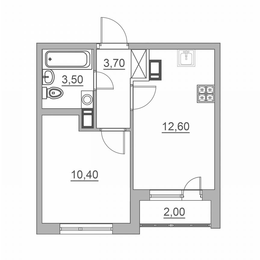 1-к. квартира, 32,2 м², 6/6 эт.