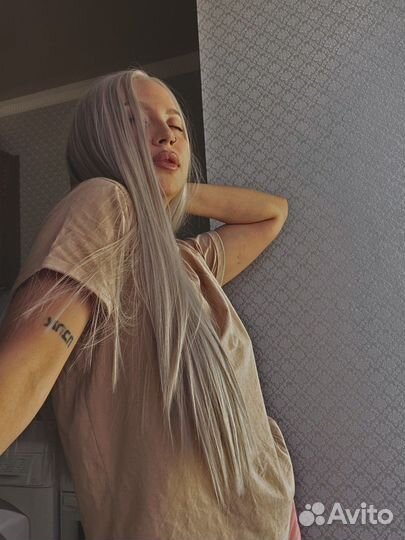 Парик блонд, розовый