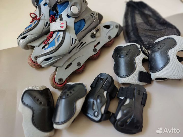 Роликовые коньки детские раздвижные защита 34 37