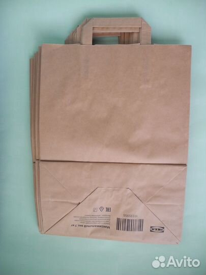 Крафт пакет Икеа средний 38х28х16 см, до 7 кг