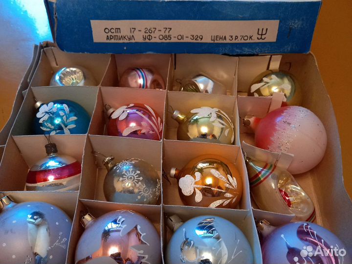 Елочные игрушки стекло СССР