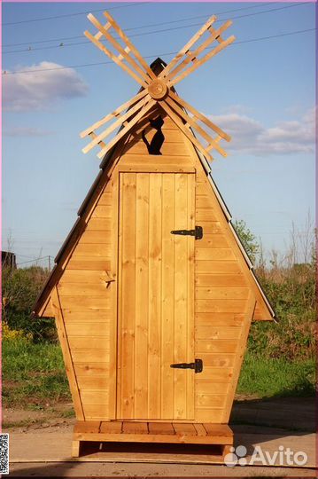 Дачный туалет деревянный ELE1007