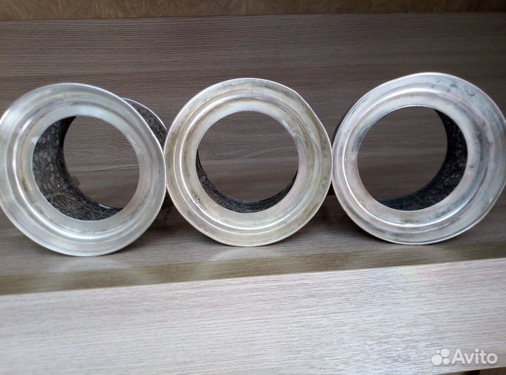 Подстаканник. Скань. Мельхиор. 3шт. Клеймо. СССР