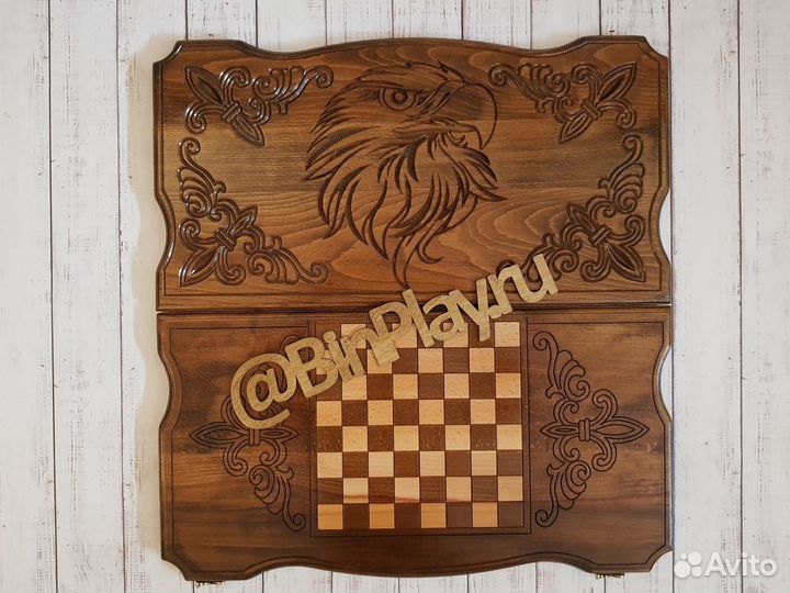 Нарды резные Голова орла, классика