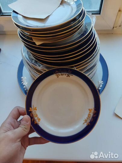 Дулево кобальт фарфор набор тарелок