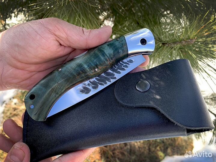 Складной якутский нож из кованной стали Х12мф