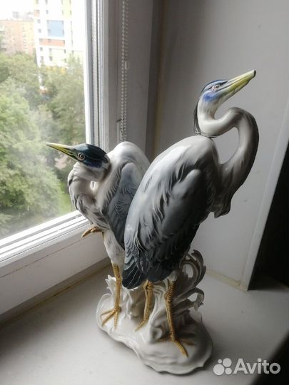 Фарфоровая статуэтка цапли Германия Karl Ens