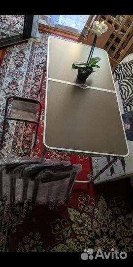 Стол с 4мя Стульями/ Складной Набор в Кейсе