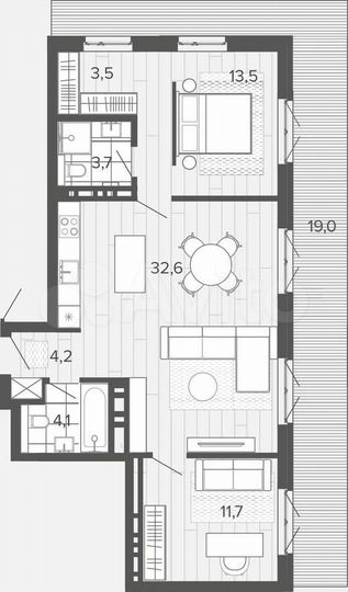 3-к. квартира, 92,3 м², 9/9 эт.