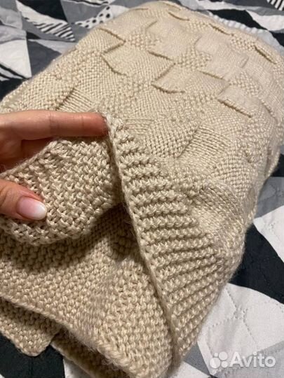 Теплый плед покрывало ручной работы 180х110 см