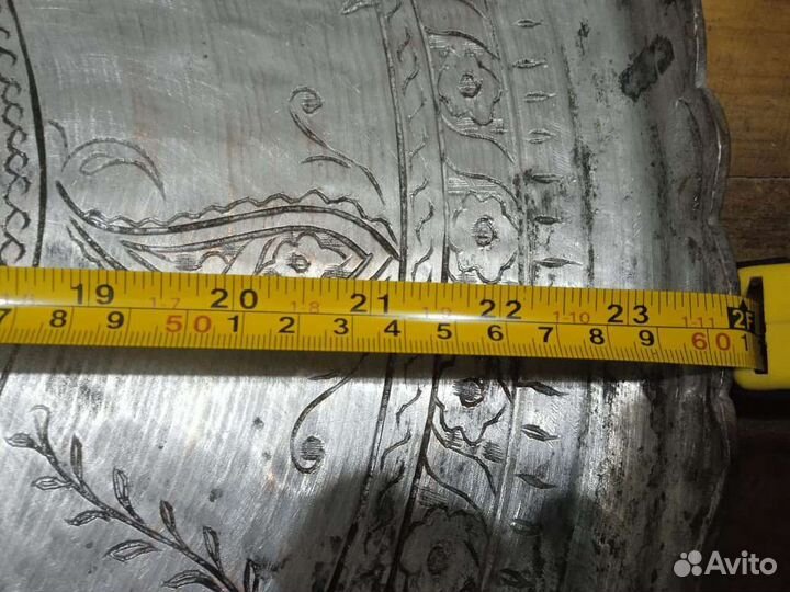 Старинный медный поднос