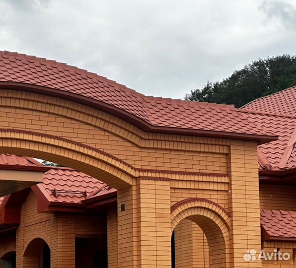 Кровля металлочерепица морковного цвета