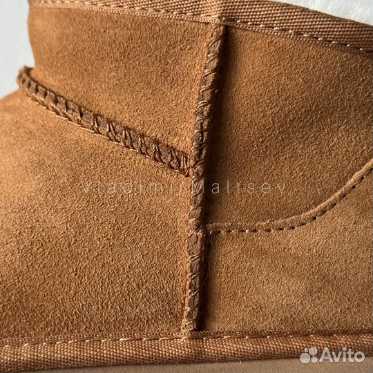 Ugg classic ultra mini platform натуральная замша