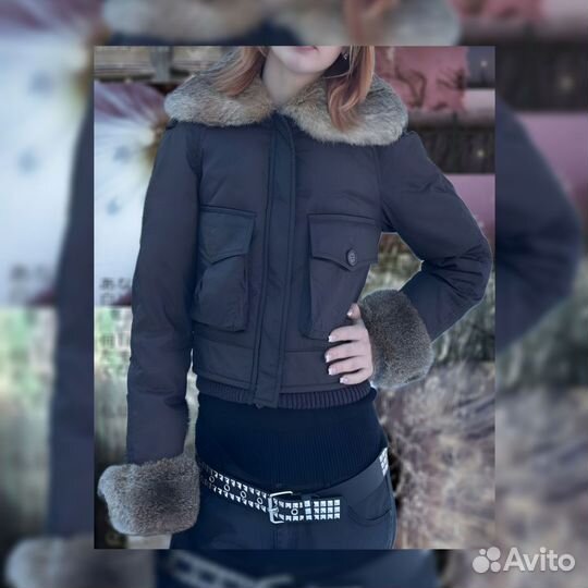 Куртка с мехом y2k vintage