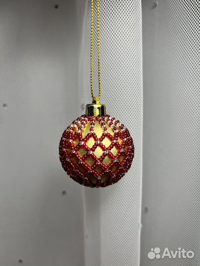 Елочные украшения ручной работы шары из бисера