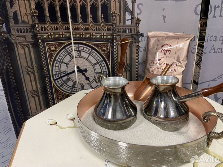 Набор медный для приготовления кофе на песке
