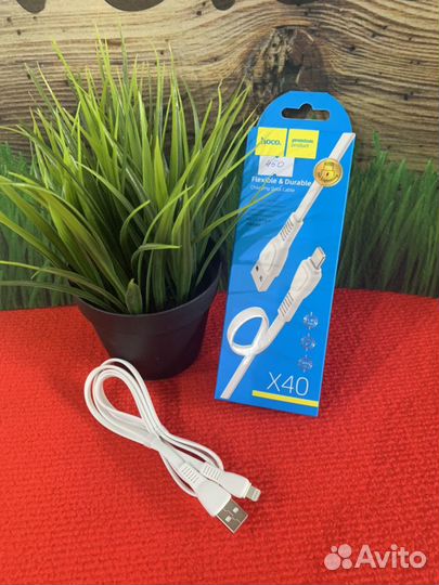 Шнур для зарядки iPhone плоский hoco