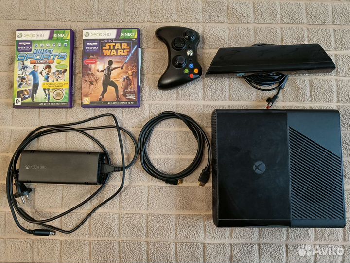 Xbox 360 Е 250г. (35 игр) +кинект