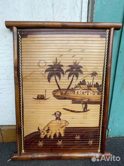 Картина панно из бамбука