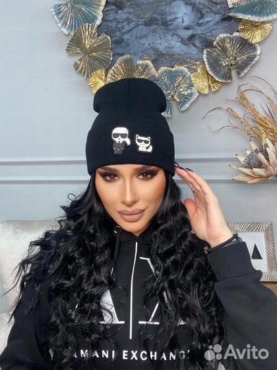 Шапка Karl lagerfeld и кот