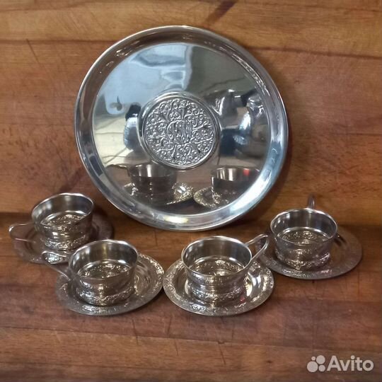 Подстаканники мельхиор, стаканы Duralex Франция