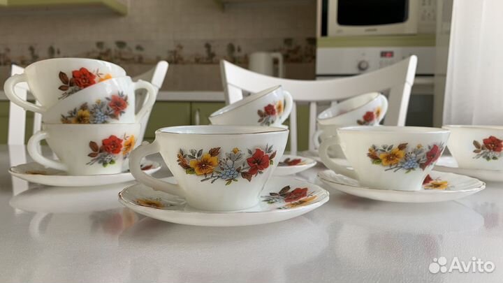 Чайный кофейный сервиз аркопал опаловое стекло