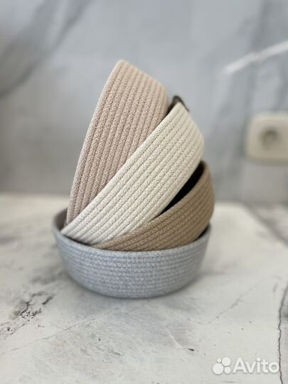 Корзина интерьерная из джута и хлопкового шнура