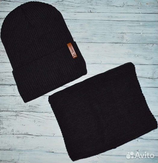 Комплект шапка и снуд весна-осень