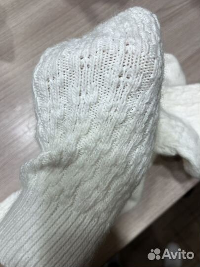 Белые гольфы вязаные