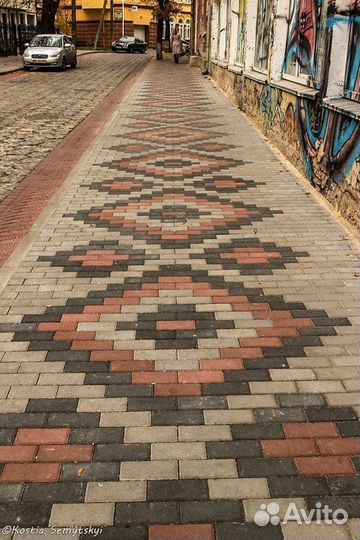 Плитка тротуарная, брусчатка,бордюры