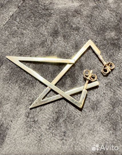 Серьги серебро 925 треугольники