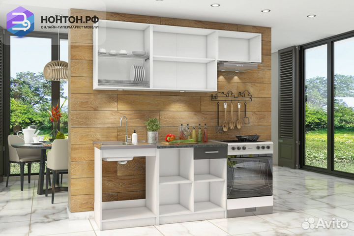 Кухня Бланка белая / спринт / антрацит