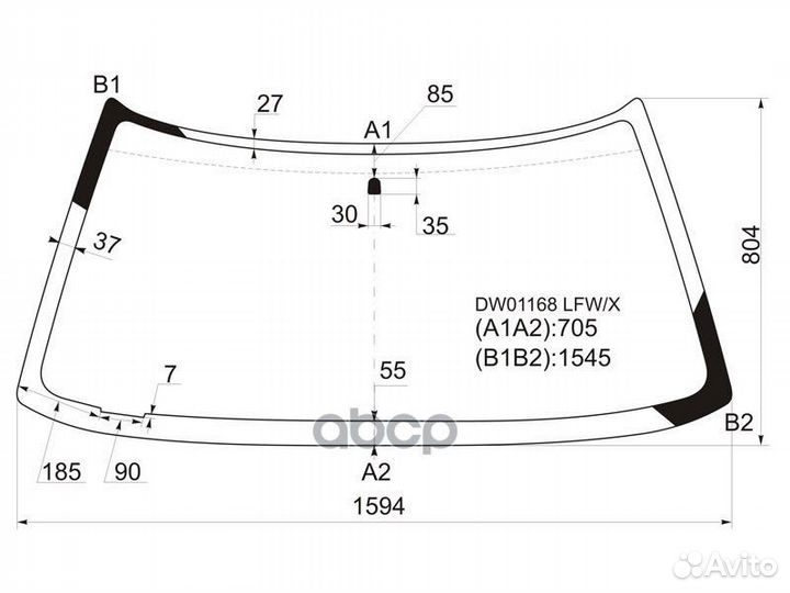 Стекло лобовое chevrolet blazer 95-05 DW01168 L