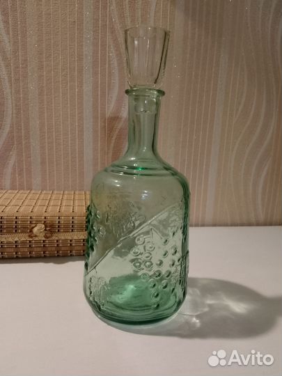 Графин виноград зелёное стекло СССР