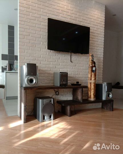 Тумба (массив сосна) под телевизор в стиле лофт