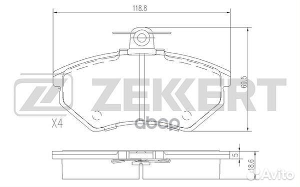 Колодки торм. диск. передн. Audi 80 V 93- Seat