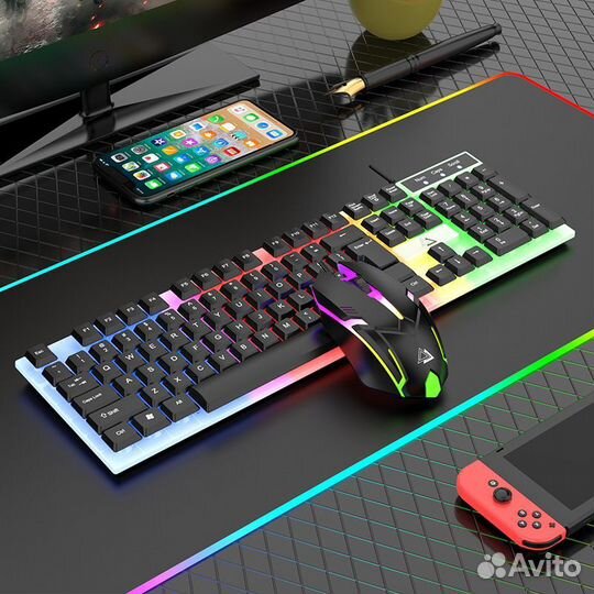 Игровая клавиатура с мышкой с Argb подсветкой