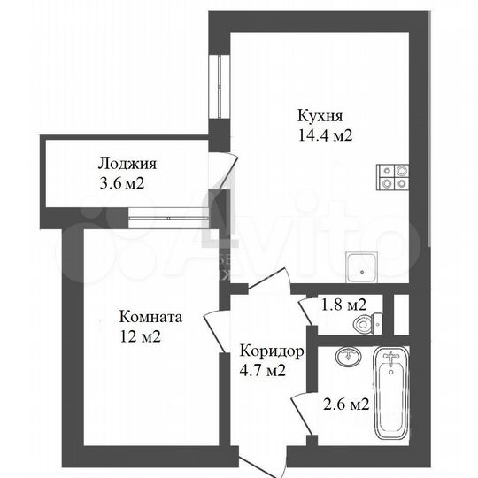 1-к. квартира, 35,5 м², 12/12 эт.