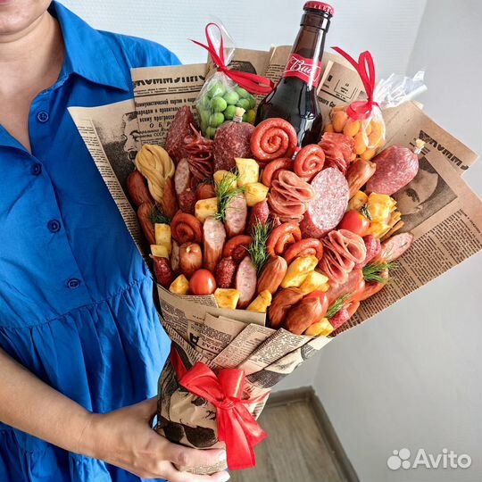 Мужские съедобные букеты. Мясной букет