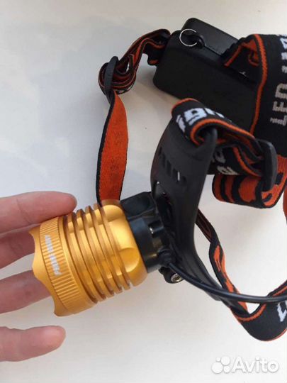 Фонарь налобный яркий T6 зум