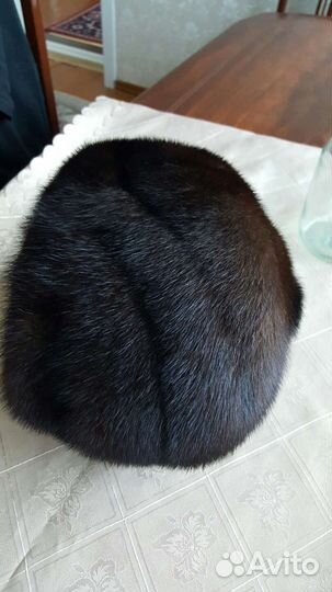 Шапка женская норка, тёмнокоричневая размер 57