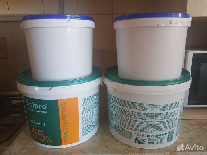 Ведро пластиковое с крышкой пищевое 10л, 5л