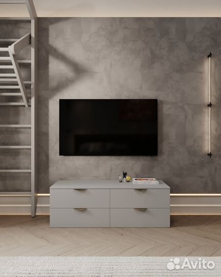 Напольная тв Тумба 120х40х40 Серая