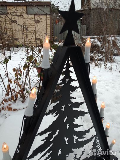 Новогоднее украшение, елка с подсветкой,металл