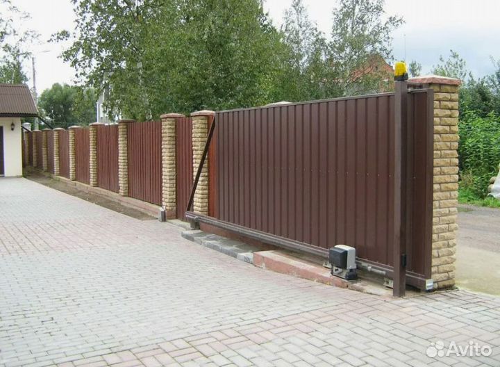 Ворота откатные с автоматик цикл 25 тыс. безопасн