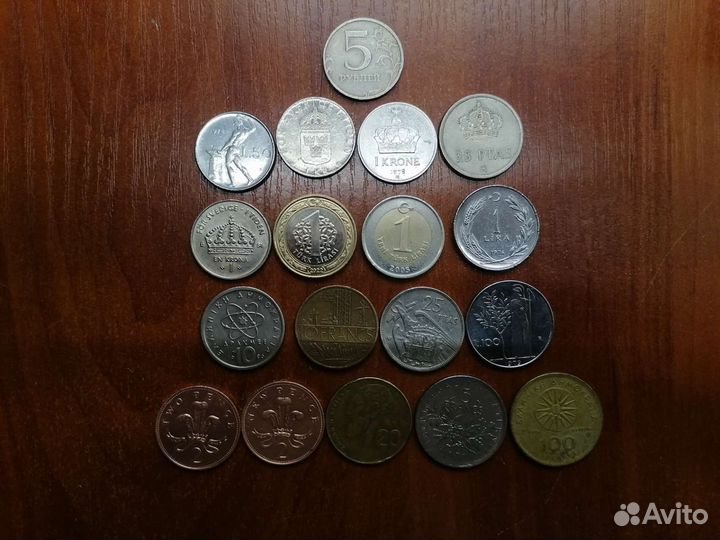 Набор крупных монет Европы