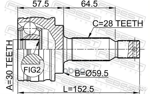 0410-CY2 ШРУС наружный к-кт 28x30x59.5 Mitsubi