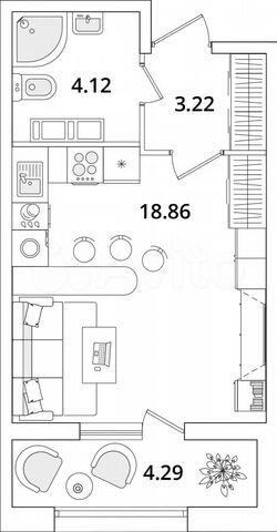 Квартира-студия, 28 м², 14/22 эт.